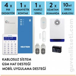 Neutron NTA-GNA8545-4G 4 Dedektörlü Kablosuz Alarm Sistemi